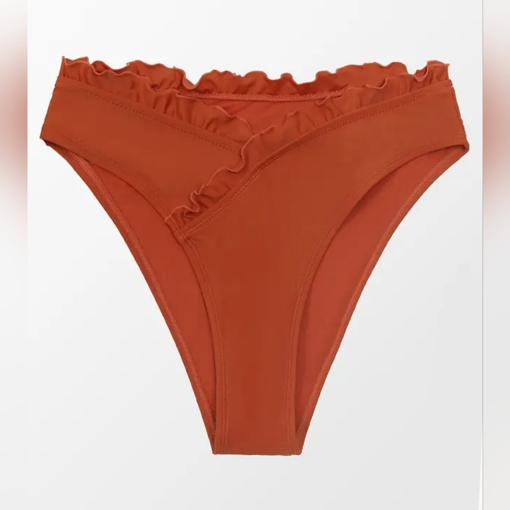 New XS Cupshe Bermuda Bliss Overlap Merrow Edge Hipster Bikini Bottom